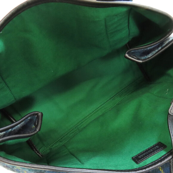 BALENCIAGA Navy Cabas S Handbag Wool 339933 - Picture 5 of 11